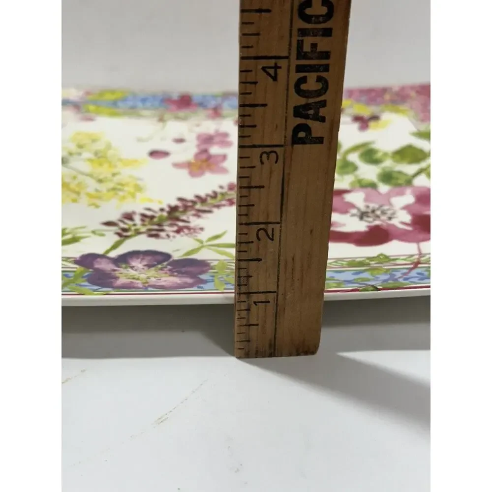 Gien France Millefleurs Floral Square Plate Tray Platter 11.5